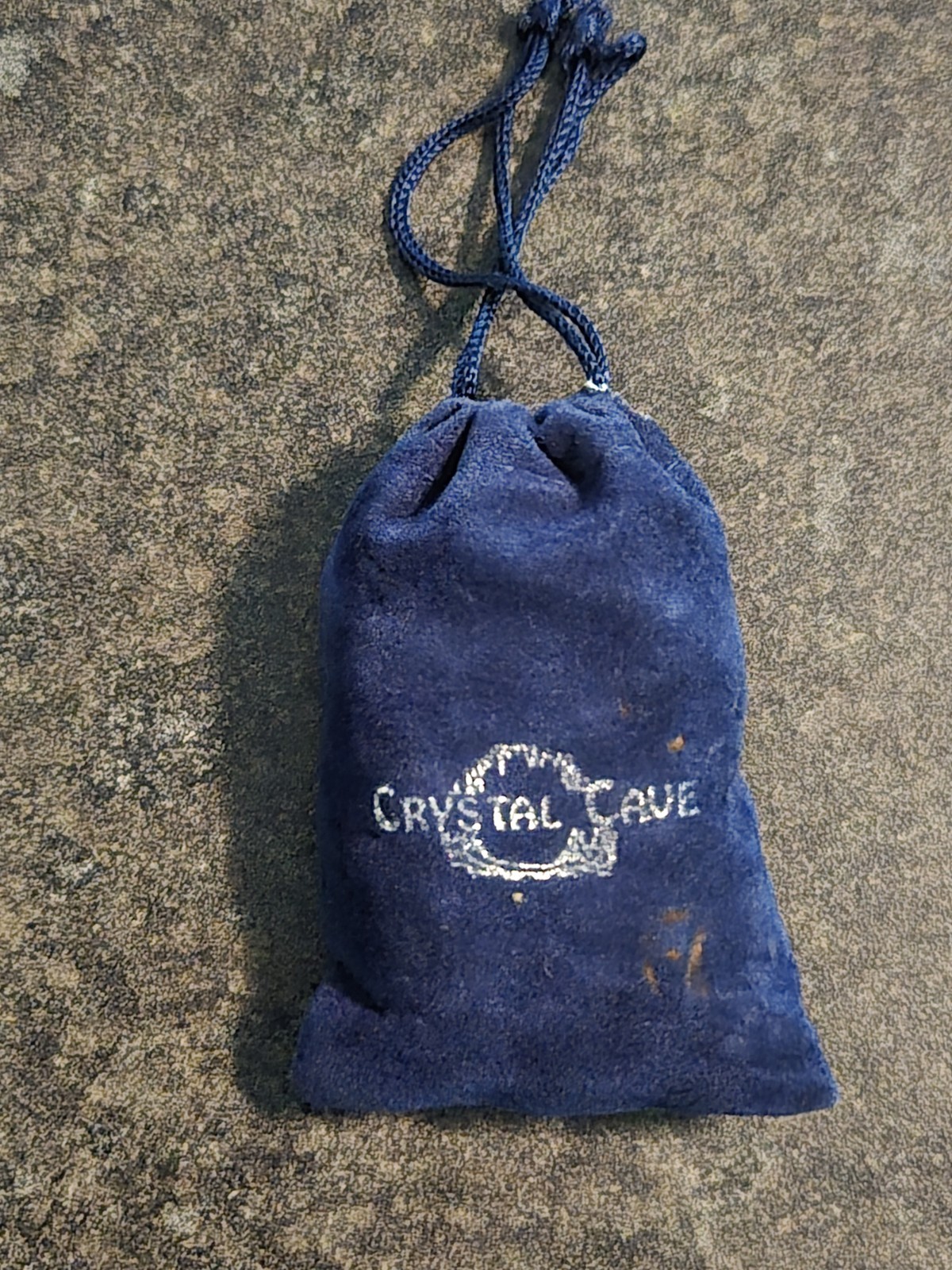 Crystal Caves Pennsylvania Magnetite Crystal In Blue Velvet Bag 9 Stones Total