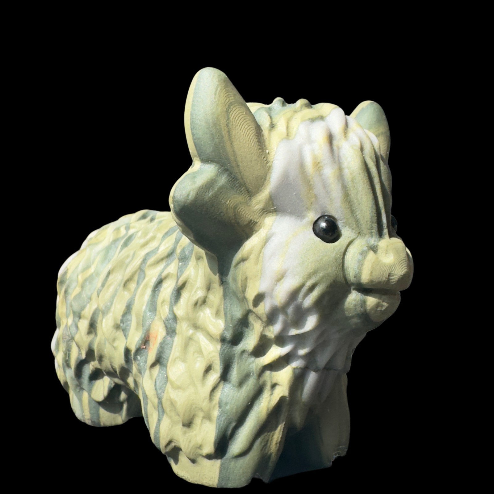 Precision Carved Natural Stone Yak with Detailed Fur Curved Horns Powerful Stanc