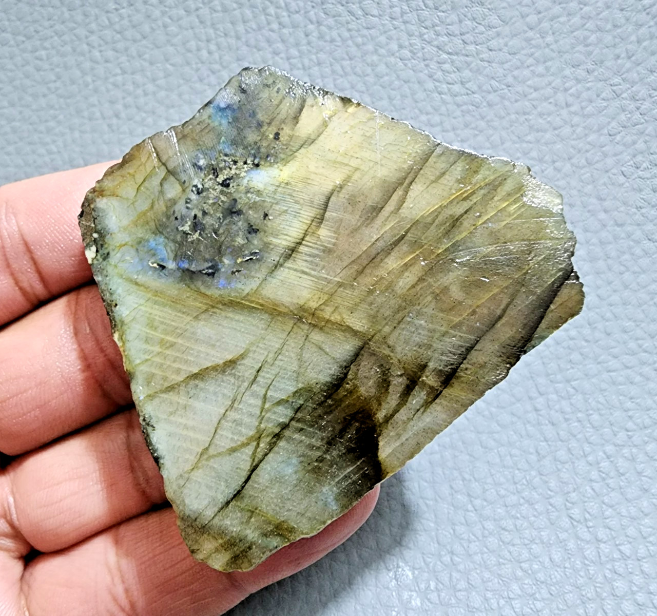 266Ct Flash Fire Crystal Labradorite Slab Rough Gemstone Raw Labradorite Jewelry