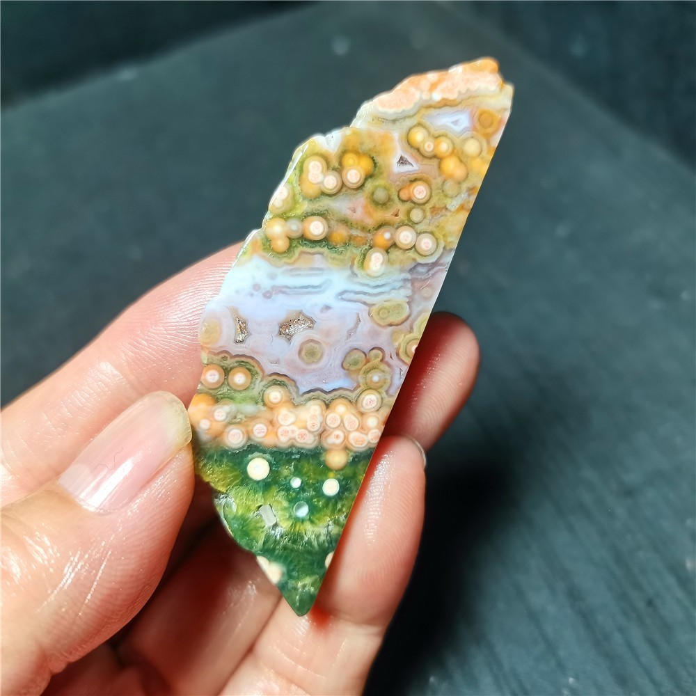 Rare 22G Natural Orbicular Ocean Jasper 8th Vein Rough Healing A134