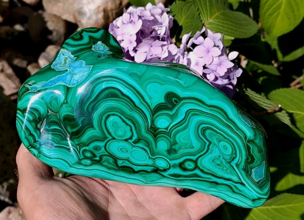 GORGEOUS CHRYSCOLLA -MALACHITE NATURAL MINERAL, POLISHED SHOW PIECE 3LBS 14OZ