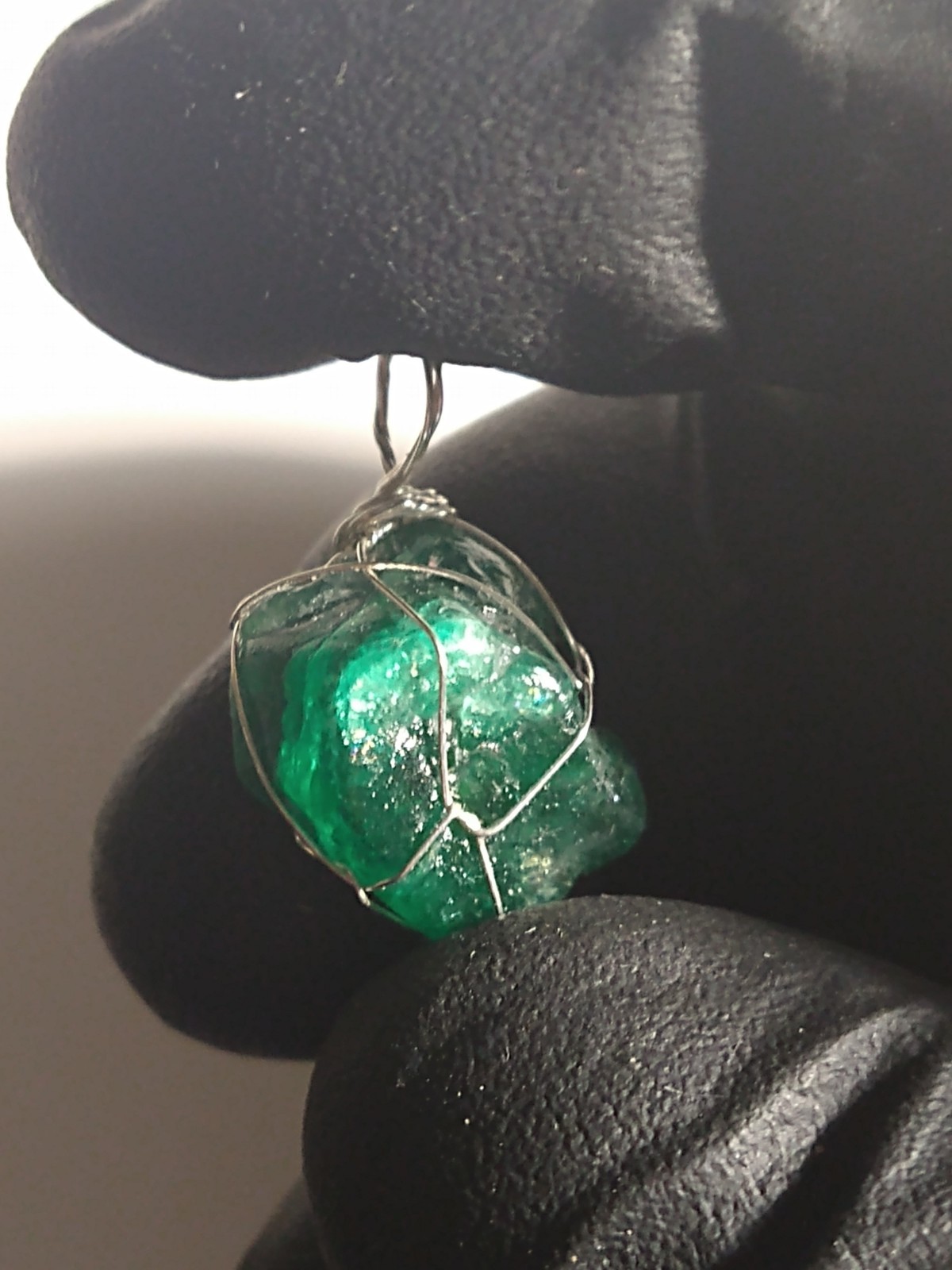 13.5 Translucent Rough Emerald Crystal Pendant With Gemmy Parts Excellent Color