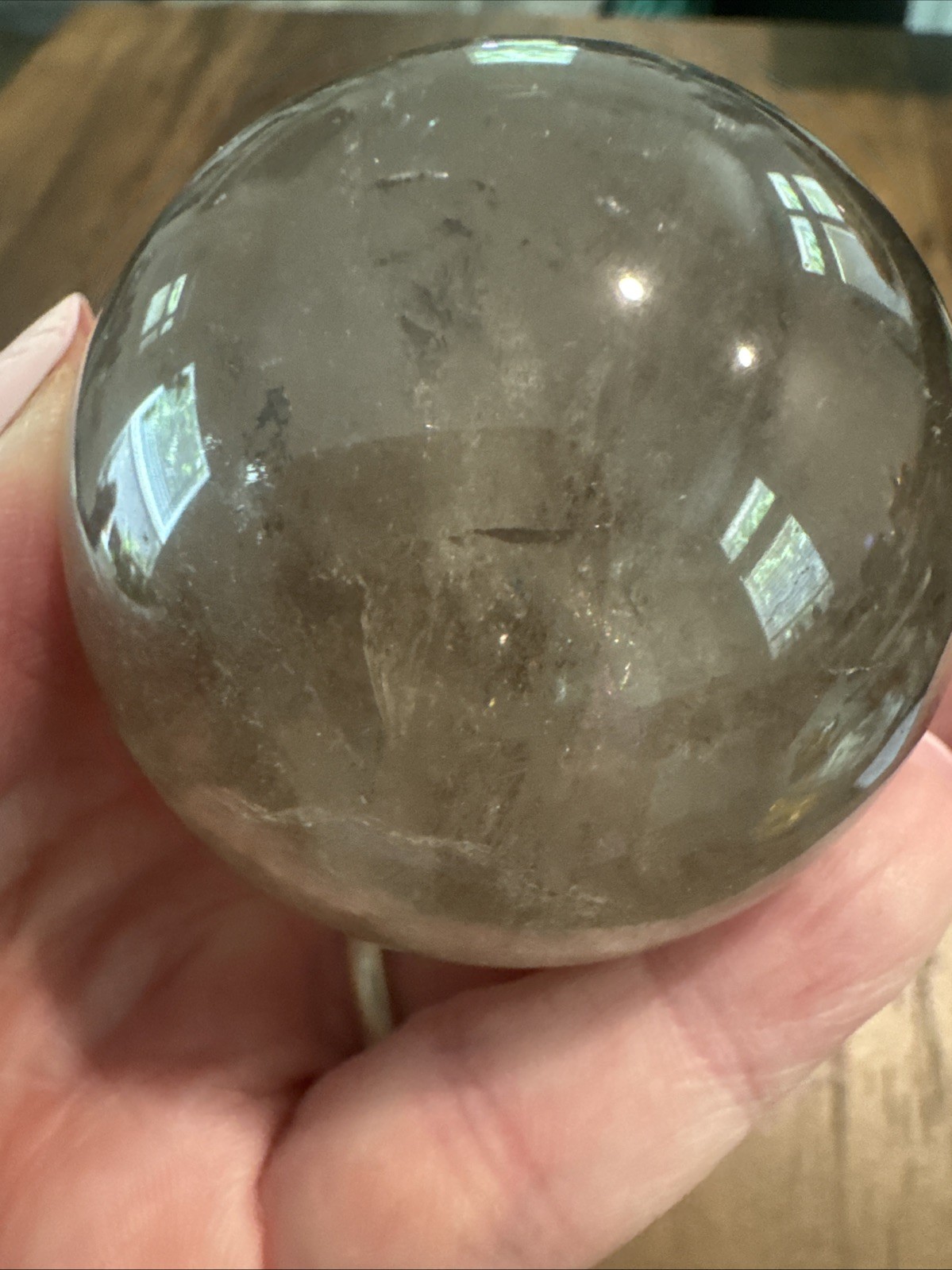 Smokey Quartz Crystal Sphere 205 Grams 2”