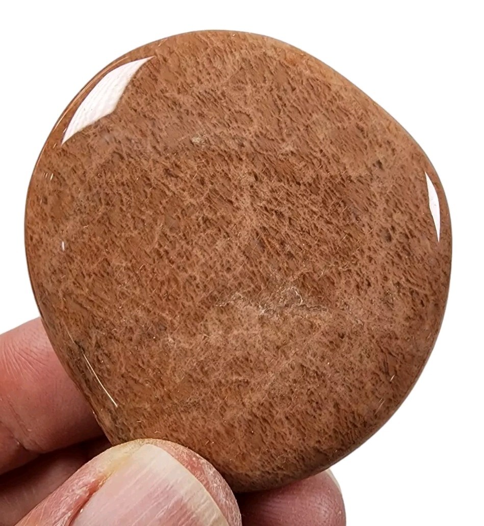 Peach Moonstone Polished Smooth Stone India 26.4 grams
