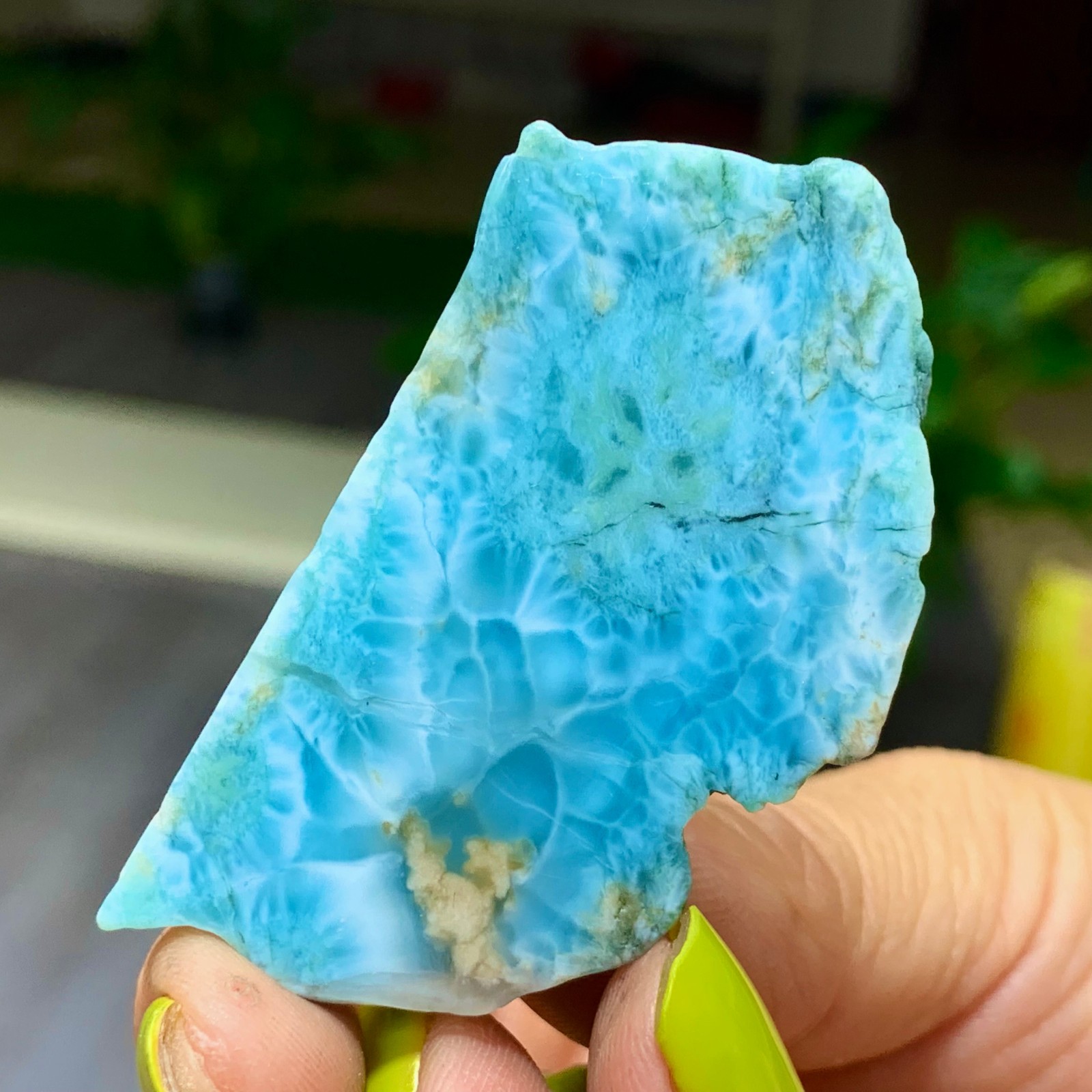 19G Natural larimar/hemimorphite Gorgeous rough raw Crystal Mineral Specimen