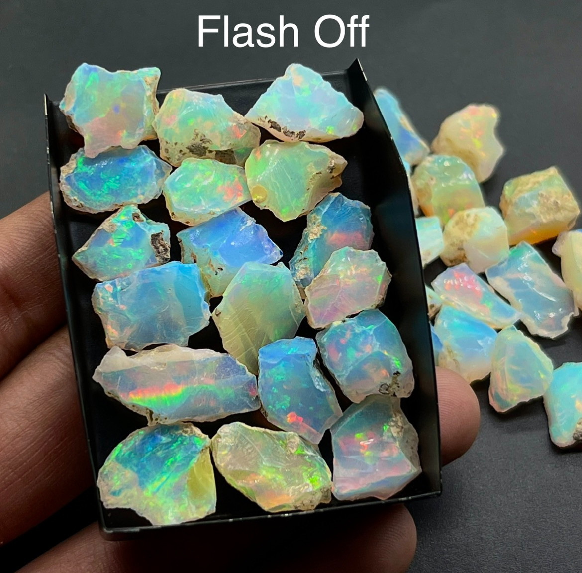 158 Ct Natural Ethiopian Opal Rough Lot – 41 Pieces Flashy Welo Opal Rough Lot