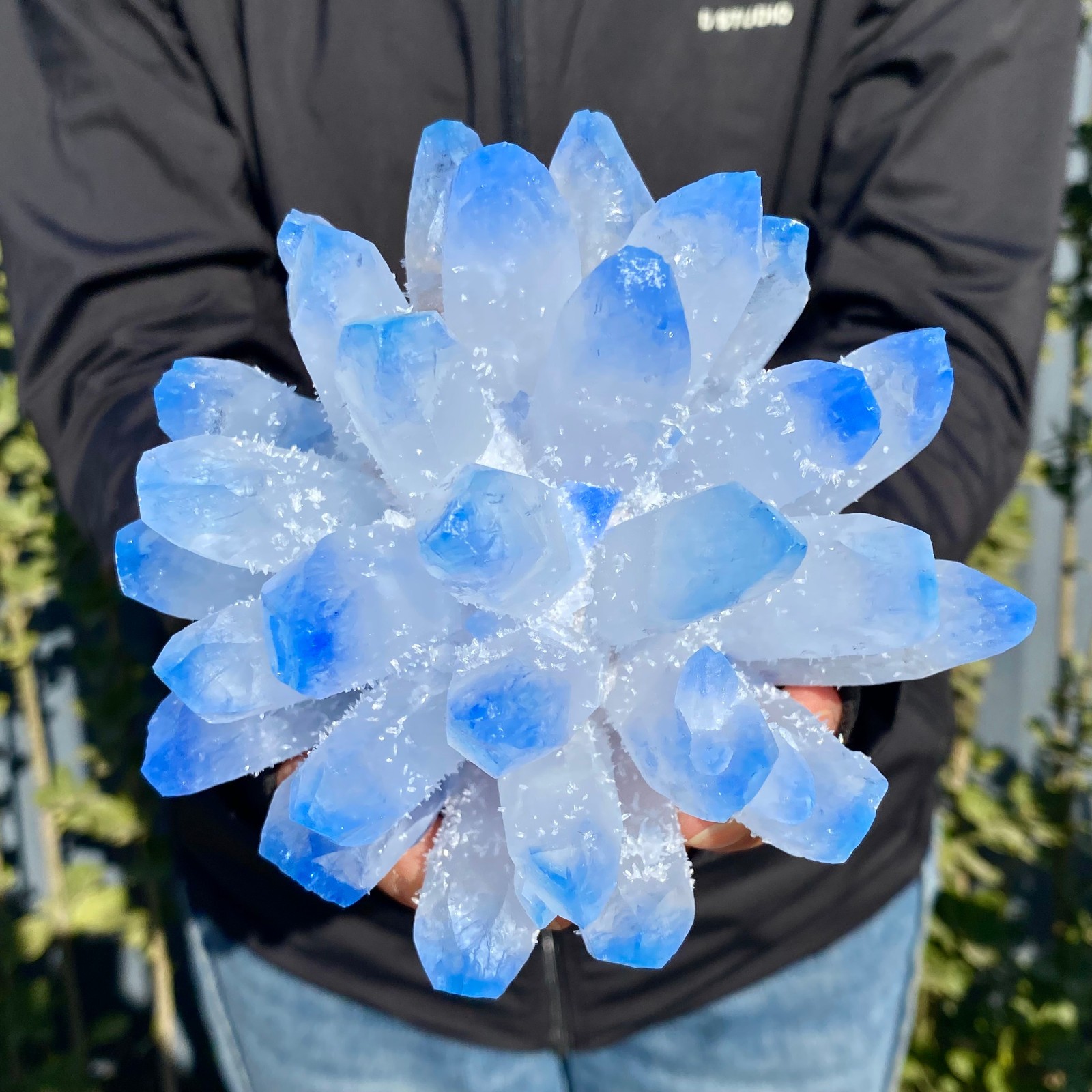 2.4LB New find blue phantom crystal quartz cluster mineral specimen healing