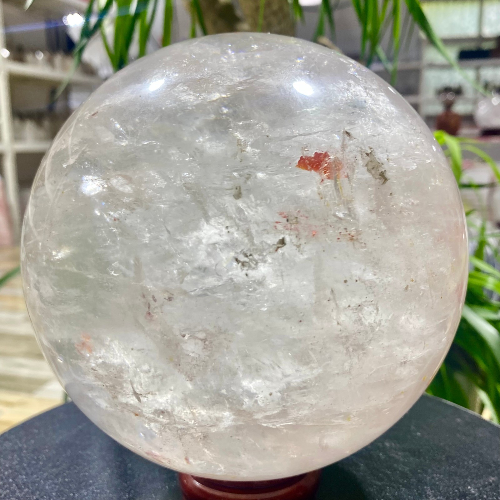 9.76LB white crystal transparent quartz crystal ball Reiki repair
