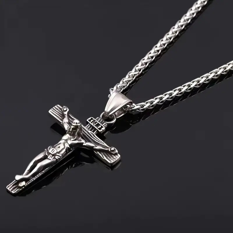 Fashion Jewelry Retro cross Pendant Skull Tide flow Necklace Gift Healing