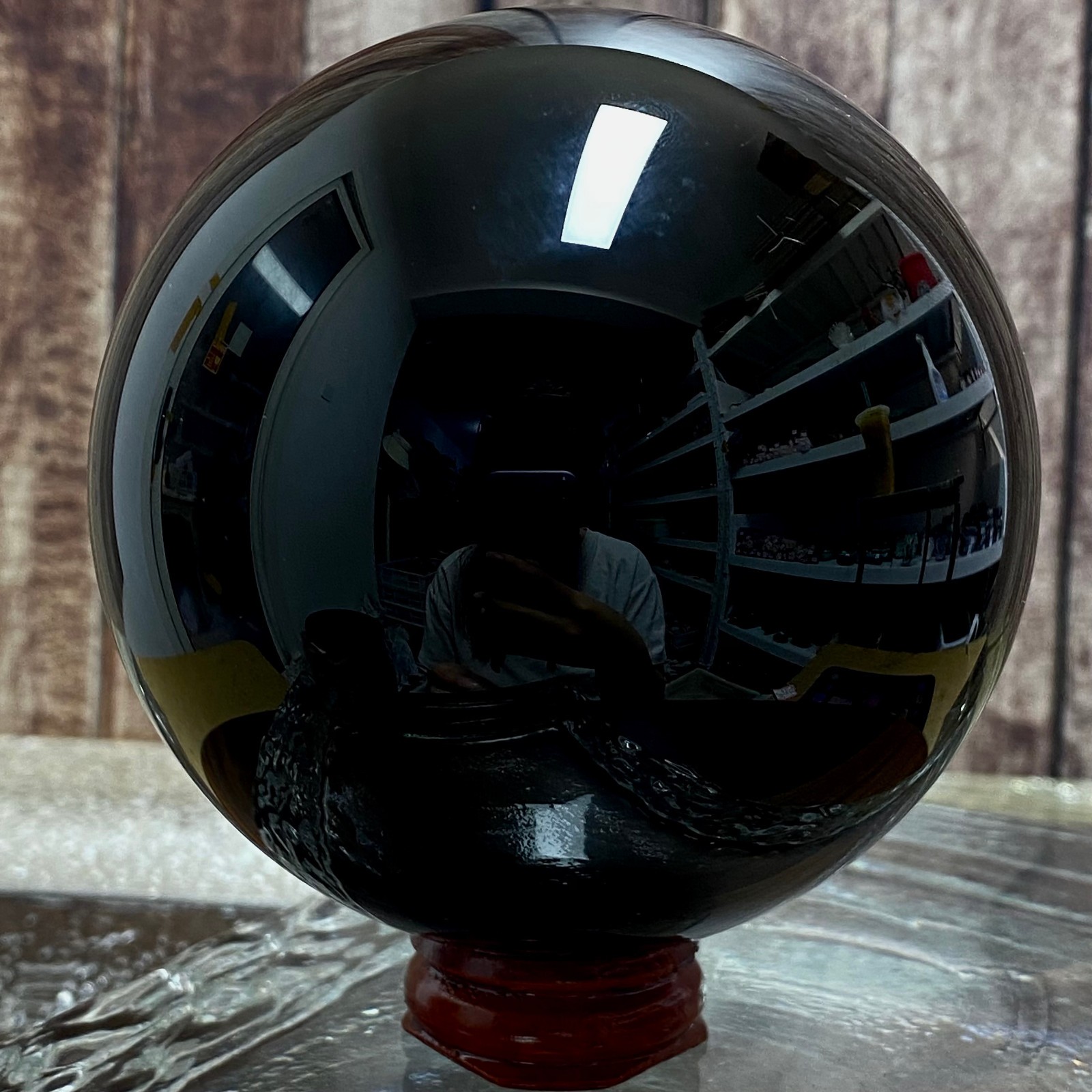 Natural Obsidian Crystal Ball – Polished Black Sphere for Home Decor 935 g