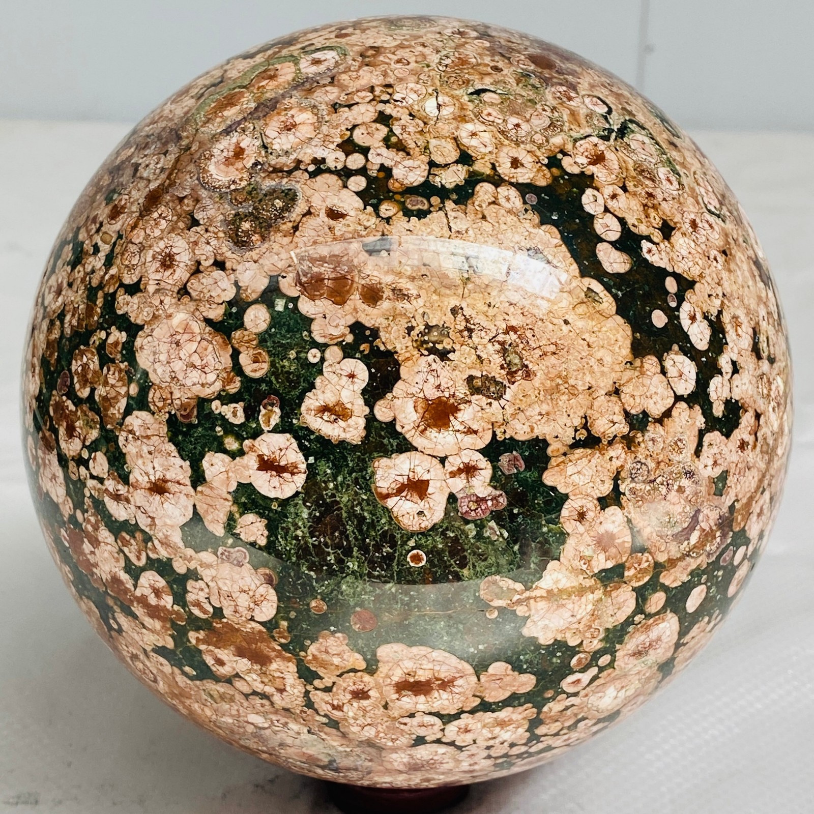 Natural Polished Pink cherry blossom agate BALL Madagascar 3680G ( 8.11LB )