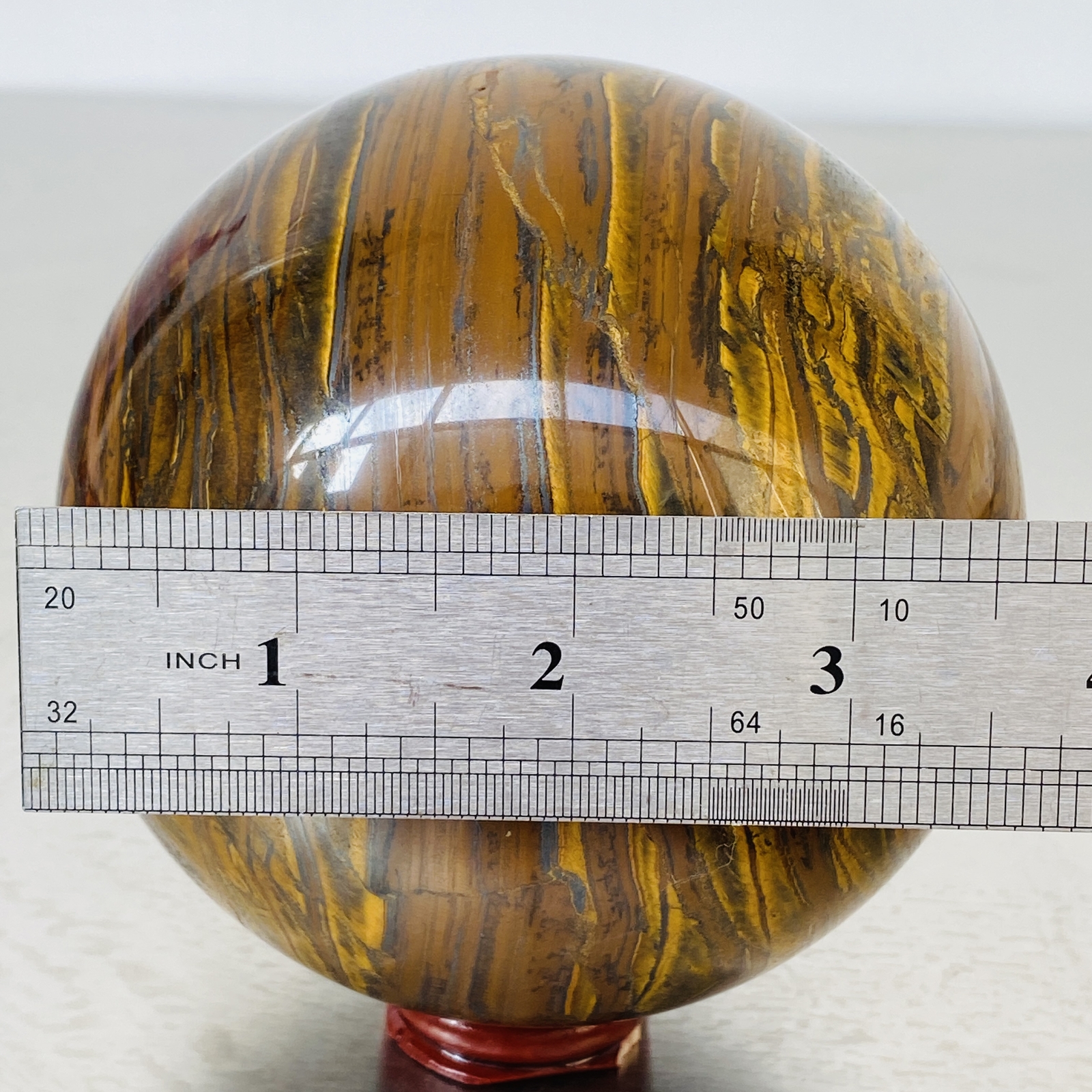 Natural Tiger Eye stone ball quartz crystal ball Reiki healing 1980G