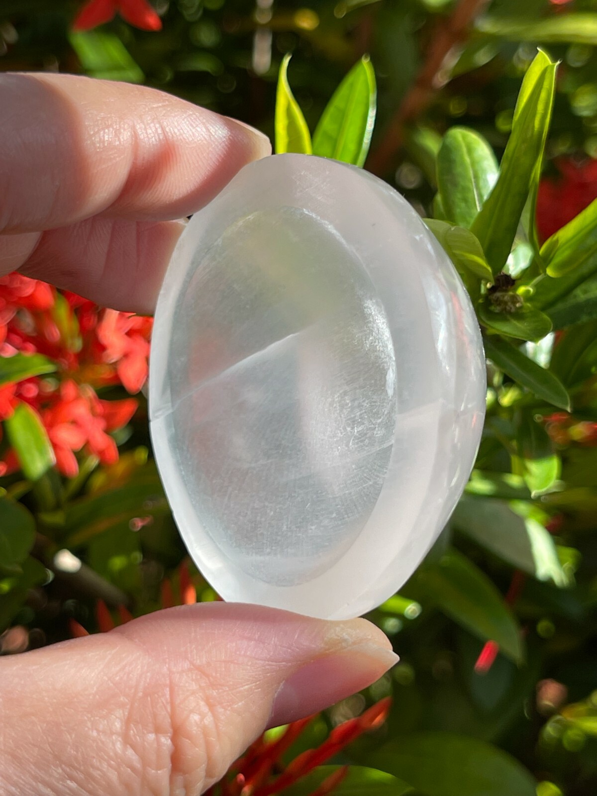 Gemstone Carved – 2″ Diameter SELENITE Crystal Polished Charging Bowl, Mini Bowl