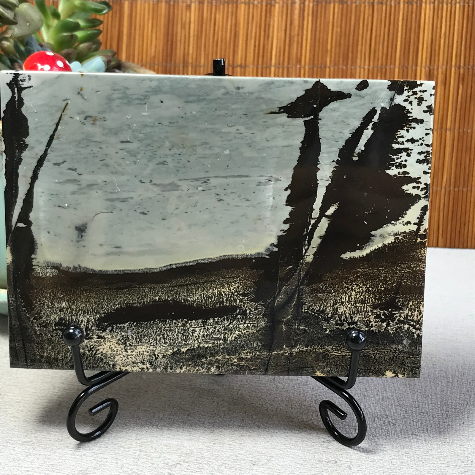240g Natural Chinese painting stone crystal ornaments for home decoration A6411