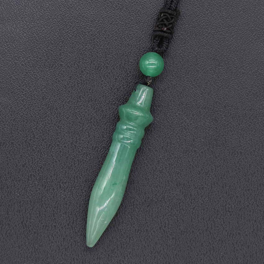Pharaoh Scepter Necklace Natural Crystal Quartz Amethyst Fluorite Stone Pendant