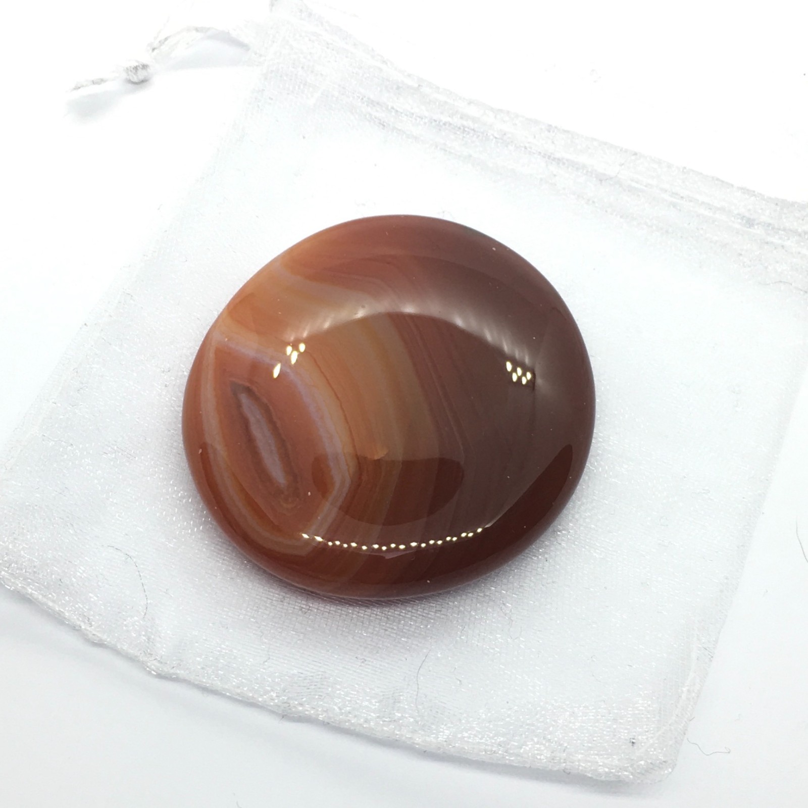 Carnelian Flat Tumbleston, perfect pocket Crystal- Approx Size 35-45mm: W 8-10mm