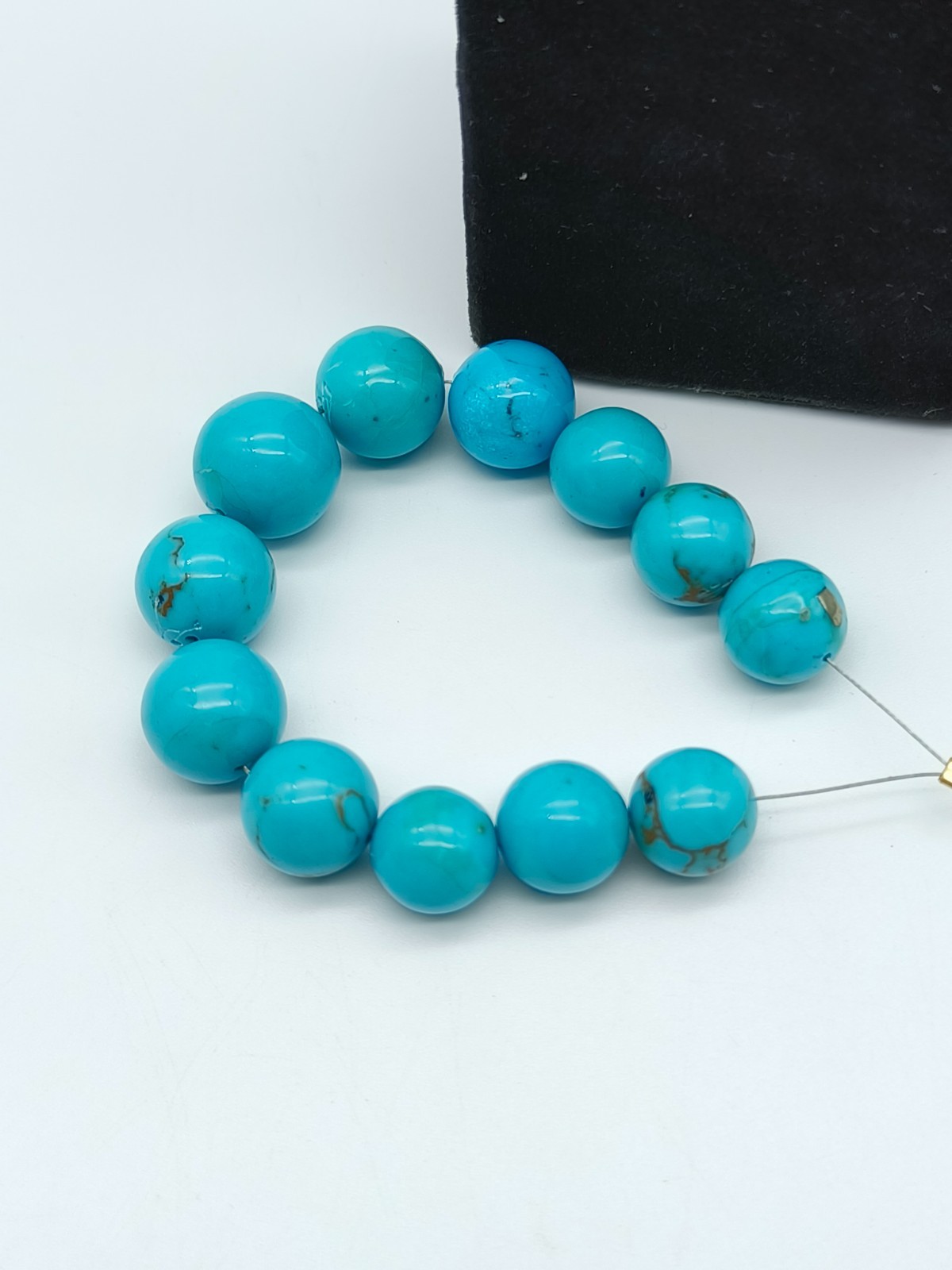 Natural Turquoise Round Shape Smooth Beads For Jewelry Making Gemstone Beads