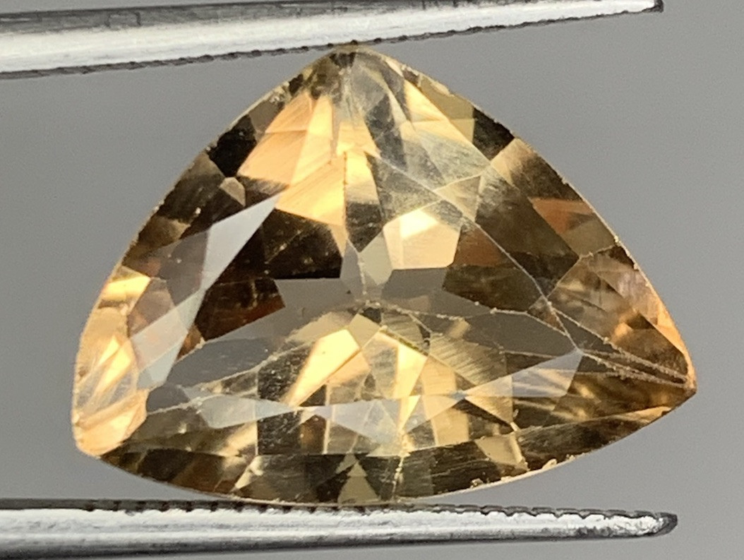 6.95Ct Beautiful Natural Brown Color Topaz Triangle Cut From Skardu Pakistan