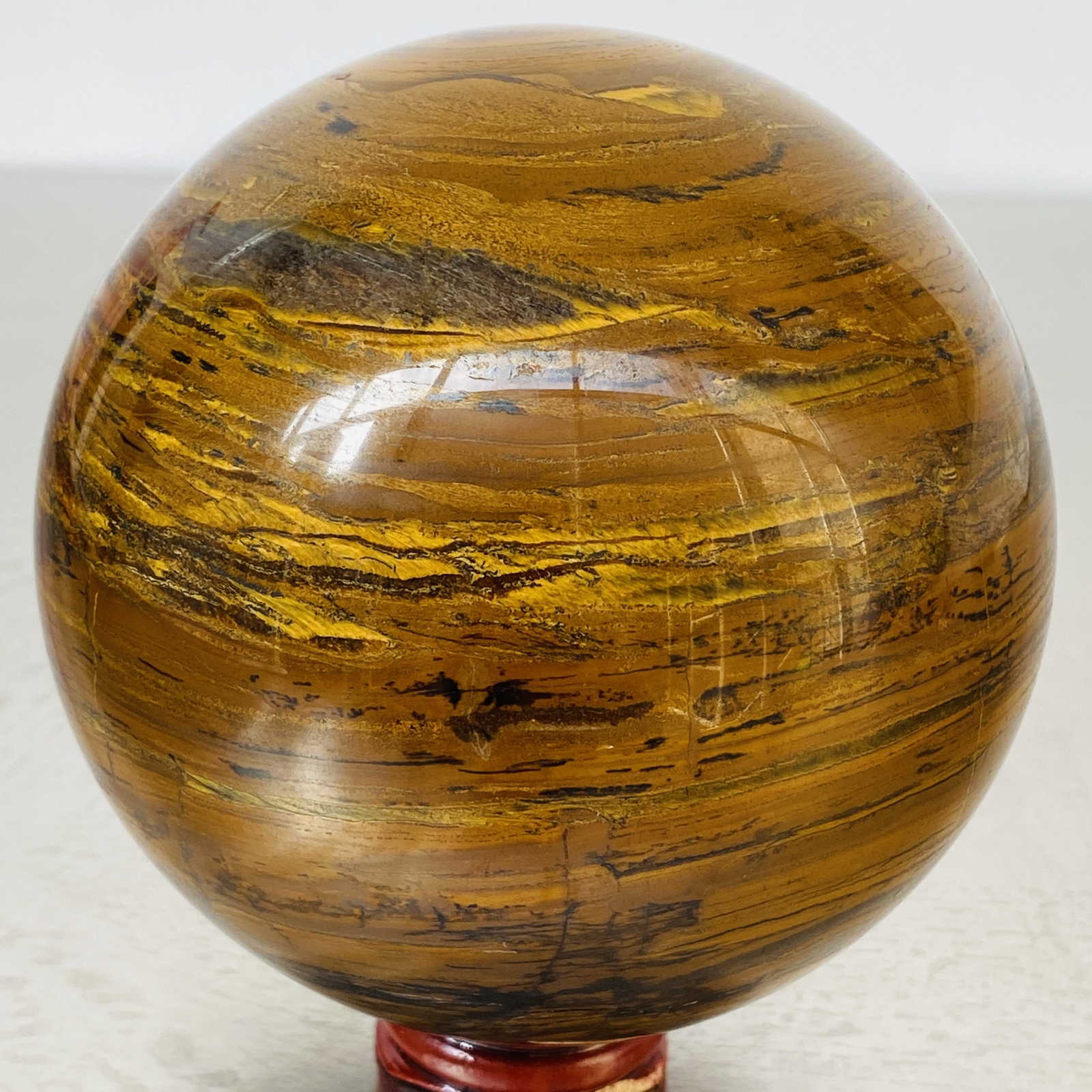Natural Tiger Eye stone ball quartz crystal ball Reiki healing 1960G