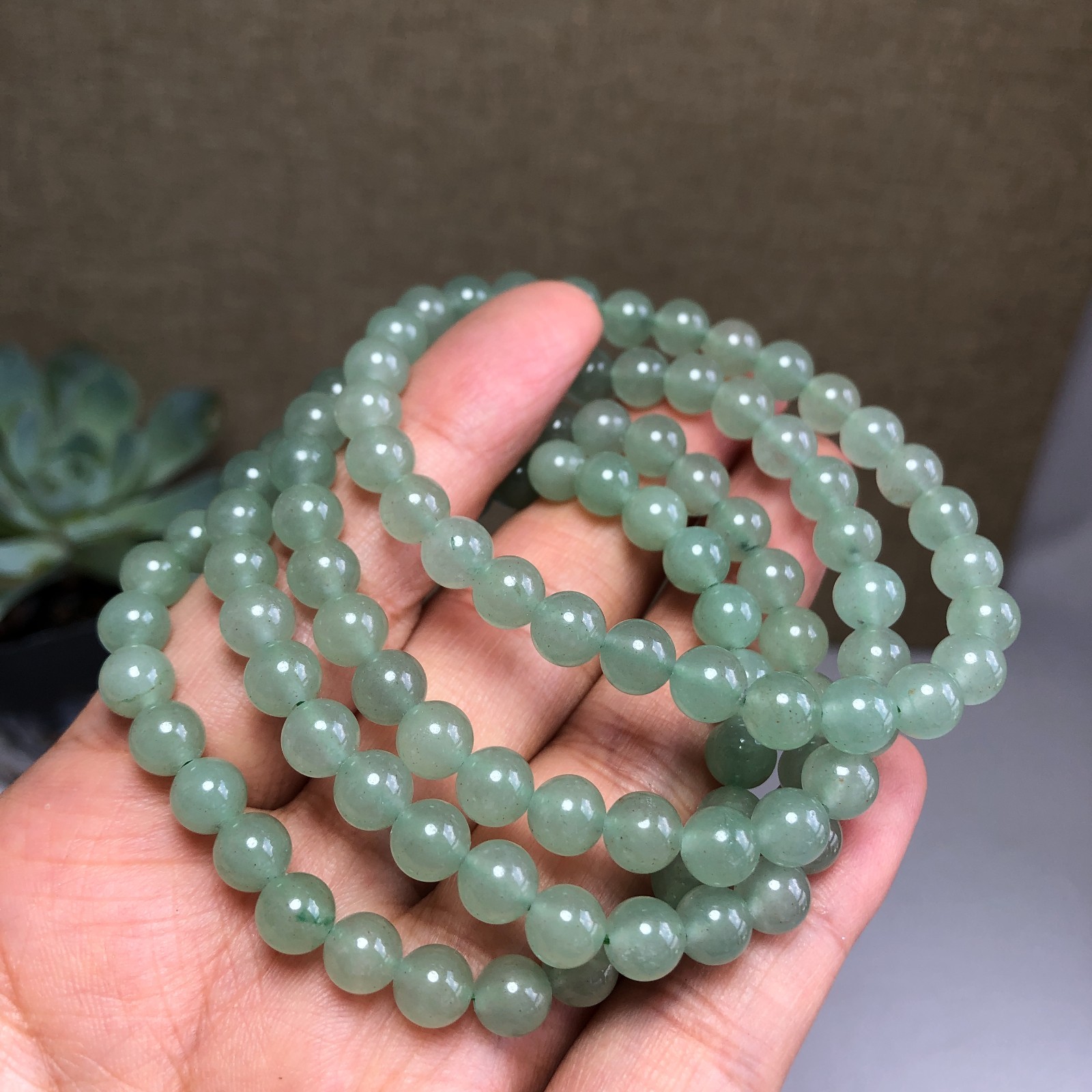 5Pcs Wholesal Natural AVENTURINE Agate Stone bracelets Crystal ball sphere 6mm