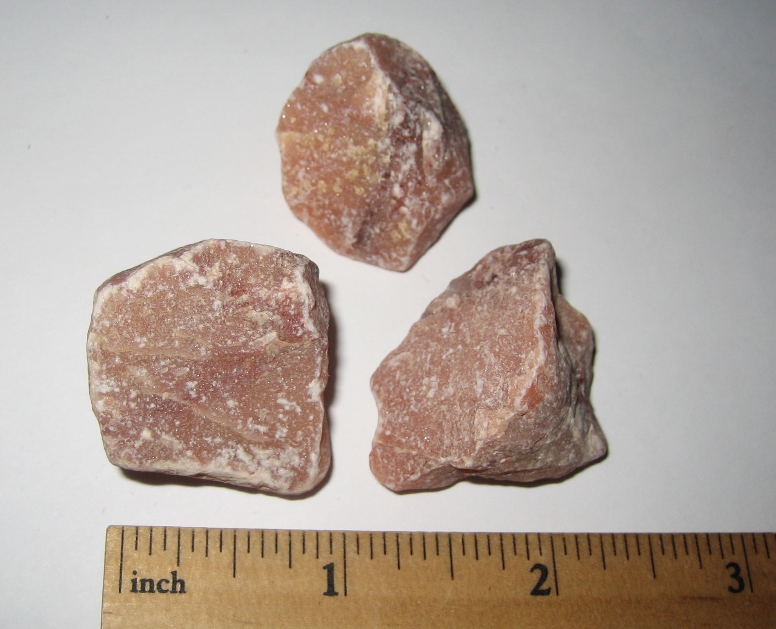3 BEAUTIFUL SMALL RARE NATURAL 1″- 1.2″ RHODAZEZ PINK AZEZTULITE STONES ~ 64g *2