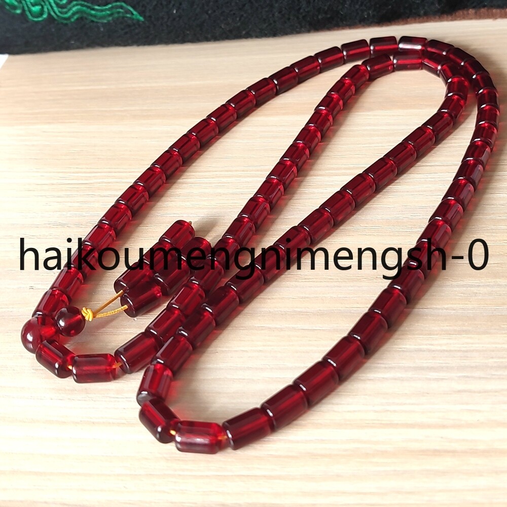 10mm Natural Red Amber Bead Prayer Mala Necklace 30inch