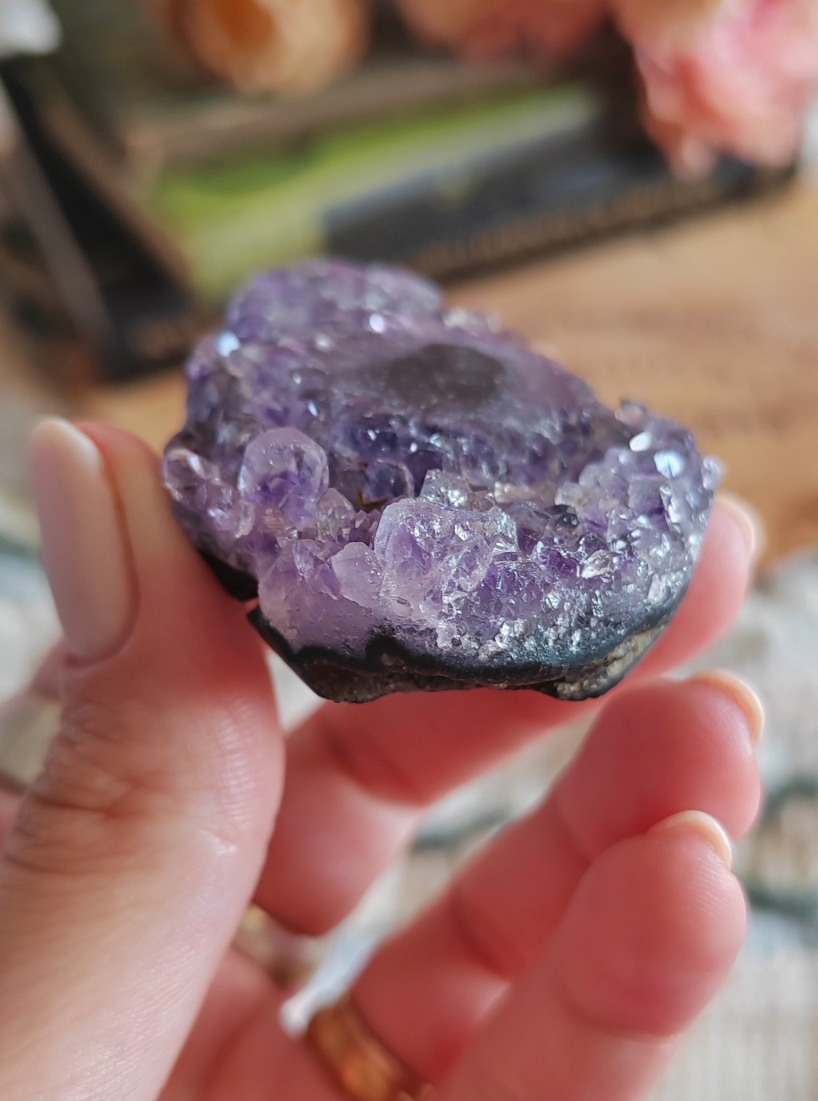 Rare Stalactite Amethyst, Uruguay, Eye Amethyst Zoning Crystal Purple Specimen