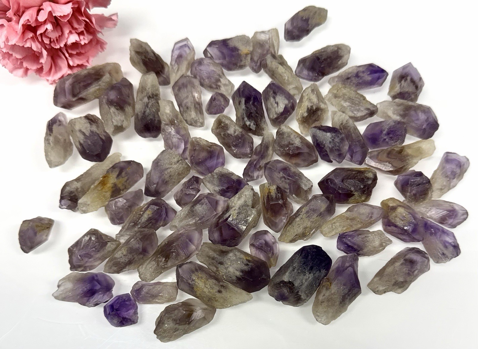 Wholesale 1 Lb Natural Amethyst W Pyramid Phantom Quartz Rough Crystal