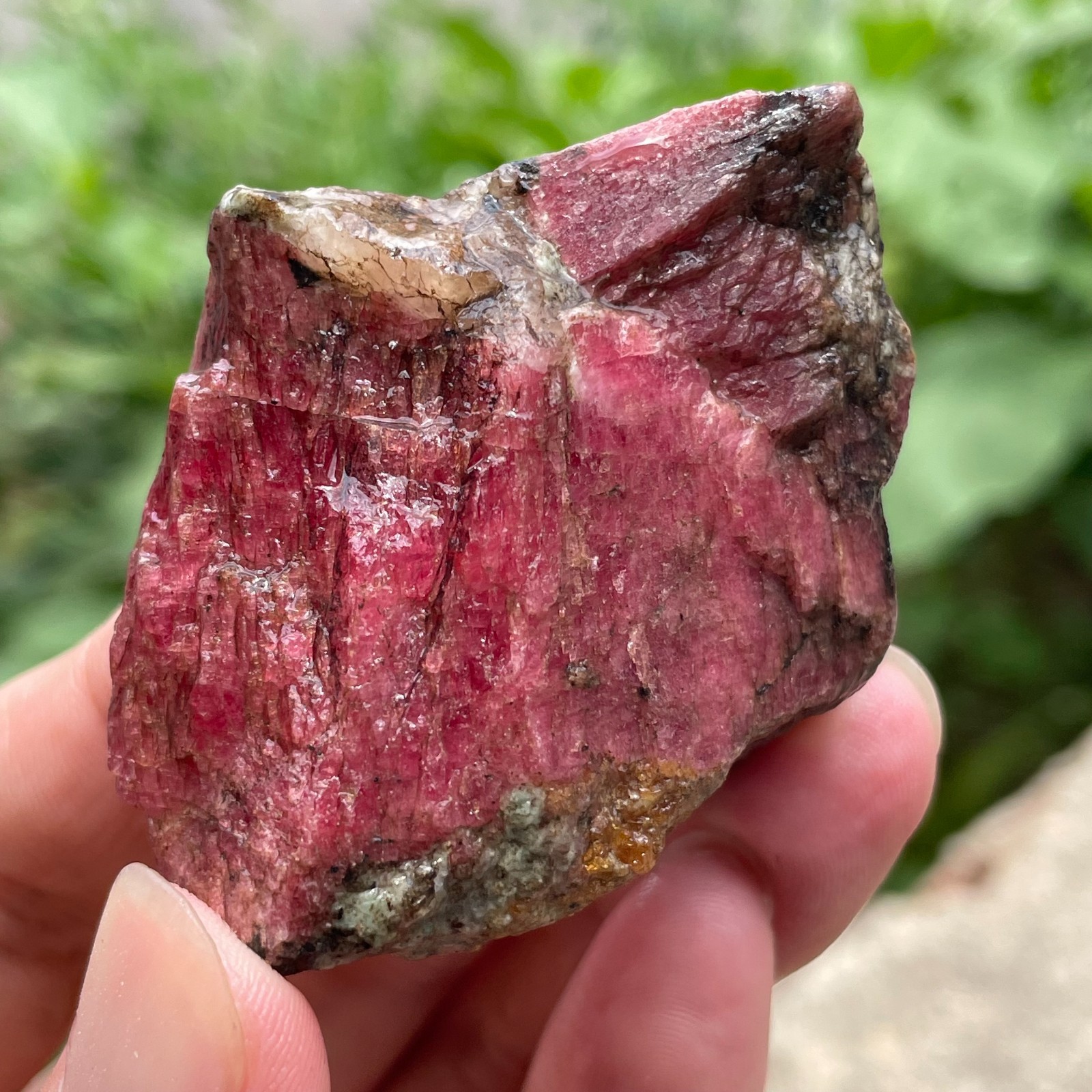 98g Small Raw Ore Red Black Rhodonite Quartz Gemstone Mineral Specimen