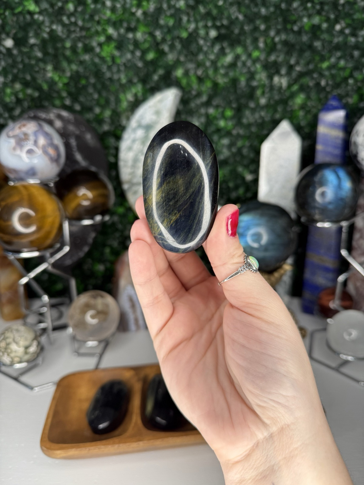 Blue Tiger’s Eye Palm Stones | Crystal Worry Stones