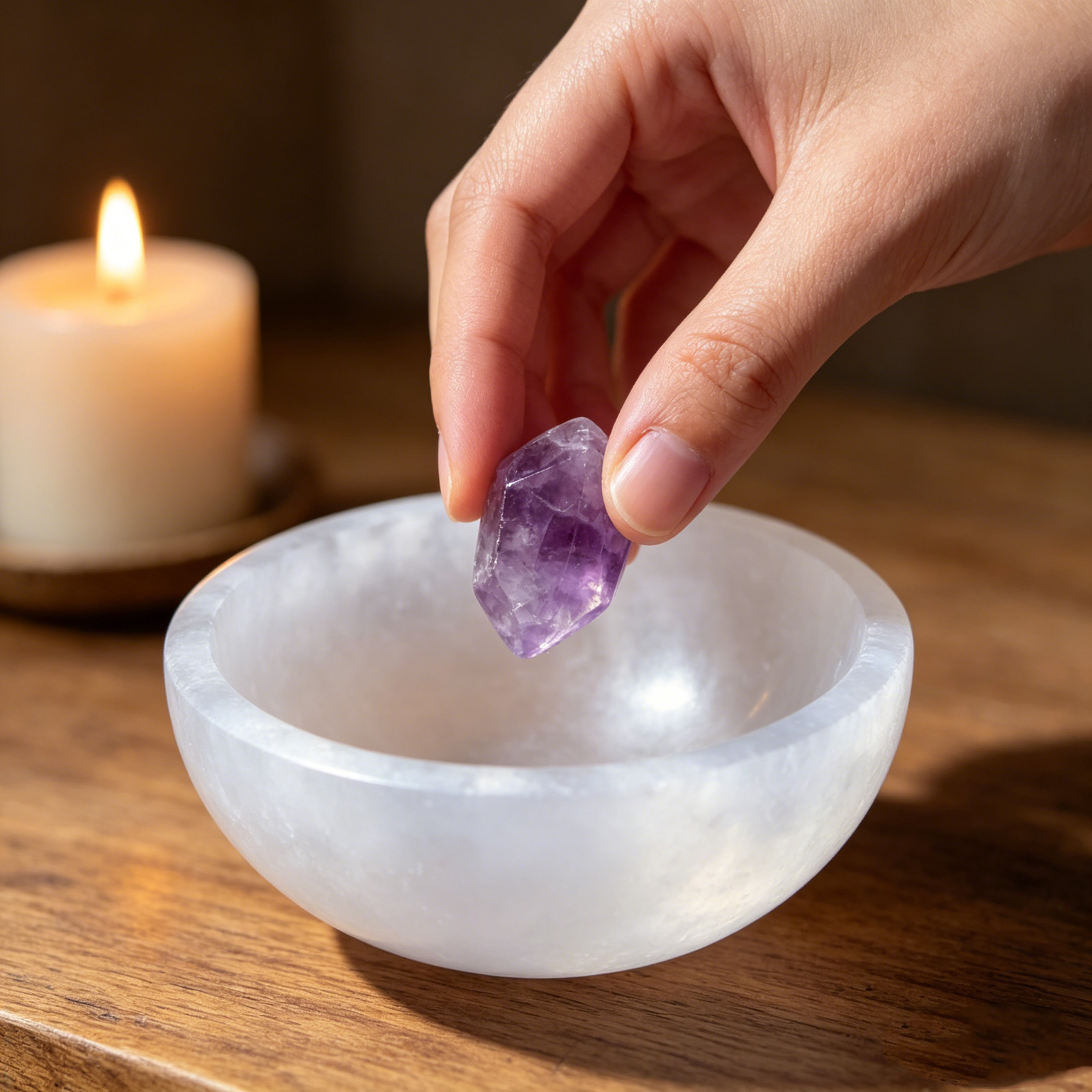 Natural Selenite Bowl 7-8cm Cleansing Charging Crystal Healing