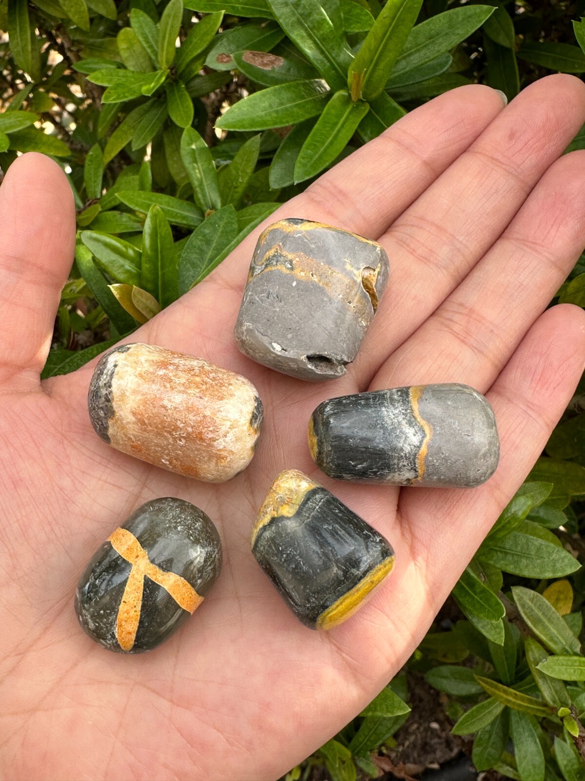 Grade A++ Bumblebee Jasper Tumbled Stones, 0.85-1″ Tumbled Bumblebee Jasper