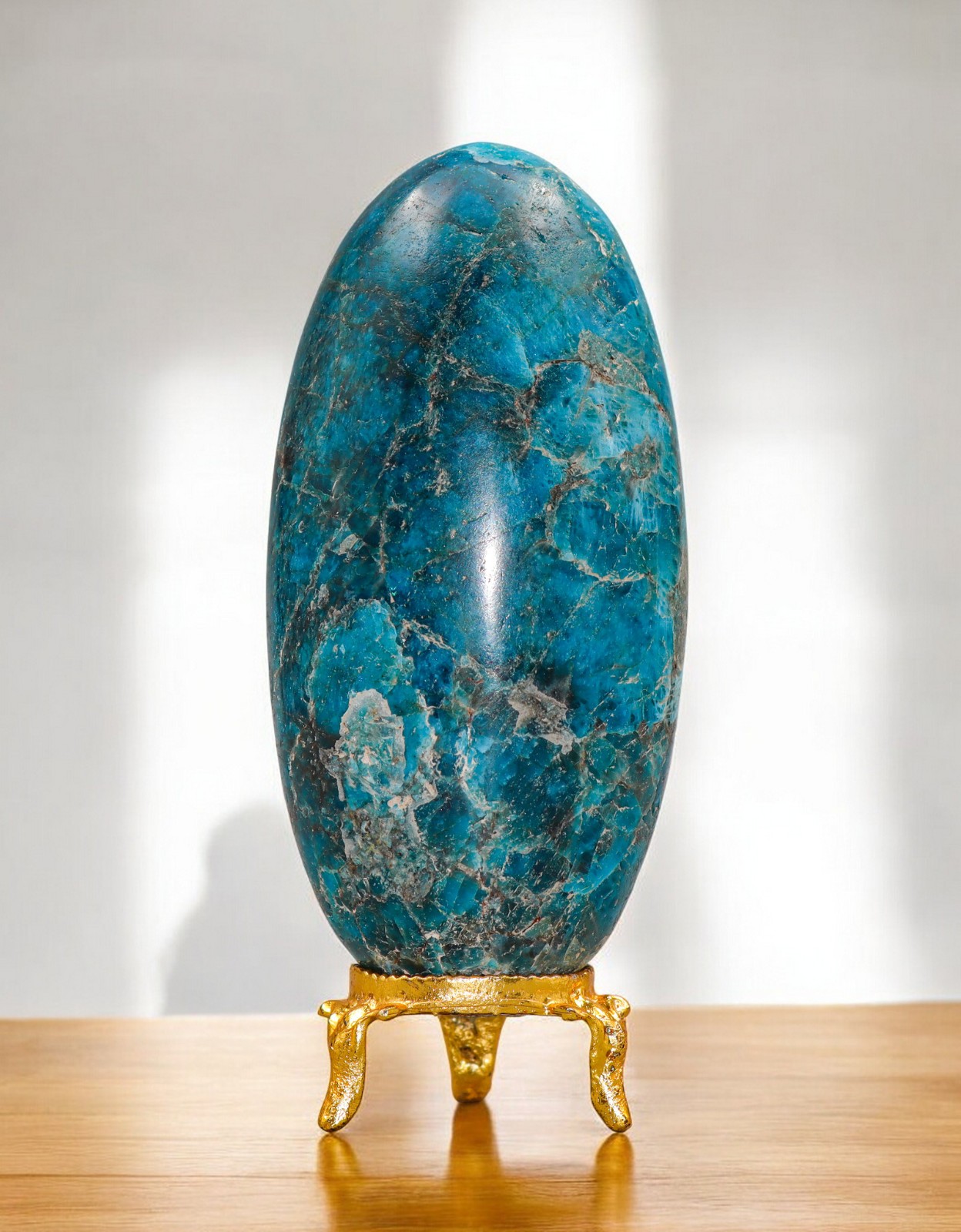 100MM Blue Apatite Brilliant Crystal Mineral Specimen Crystal Decor Stone Lingam