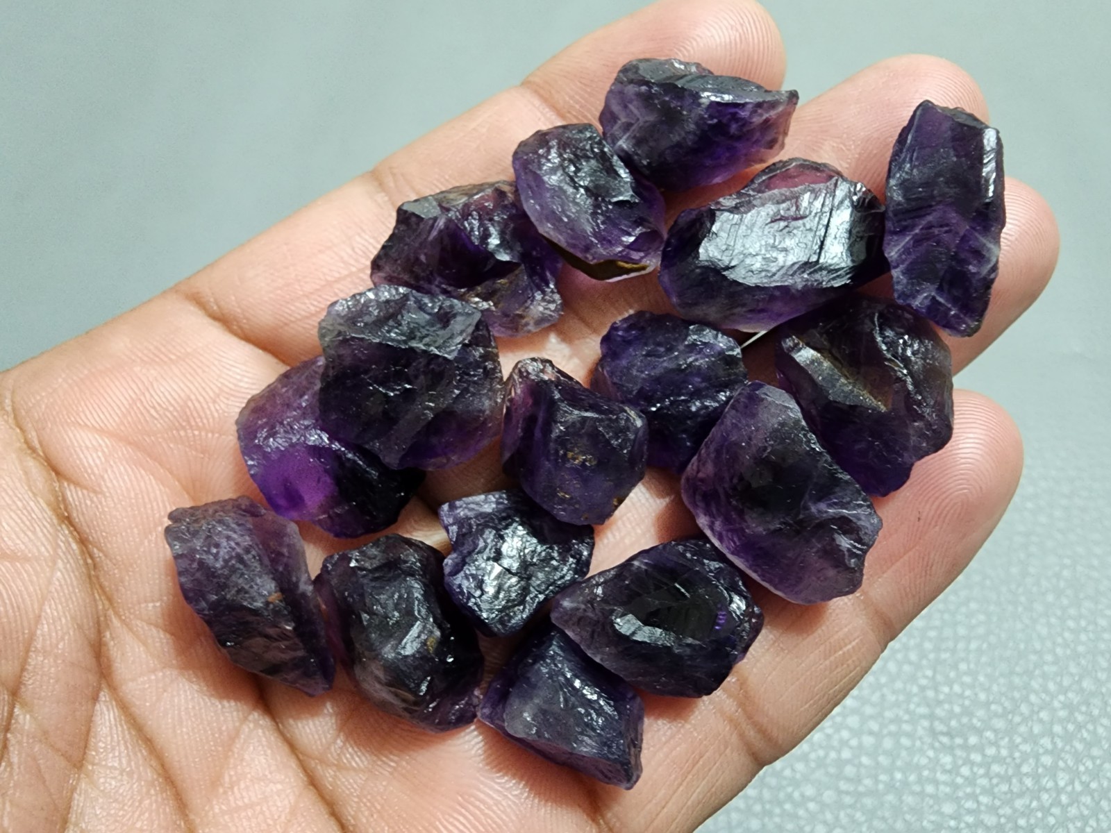 16 Pcs Natural Purple Amethyst Rough Gemstone Raw Size 18-24 MM Crystal Stone