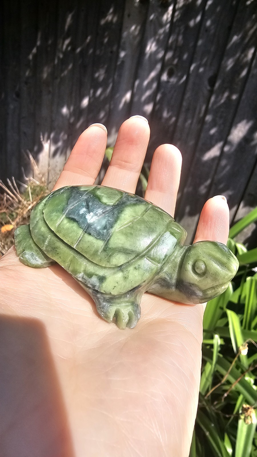 Green jade crystal turtle tortoise Carving 128g 7.8cm