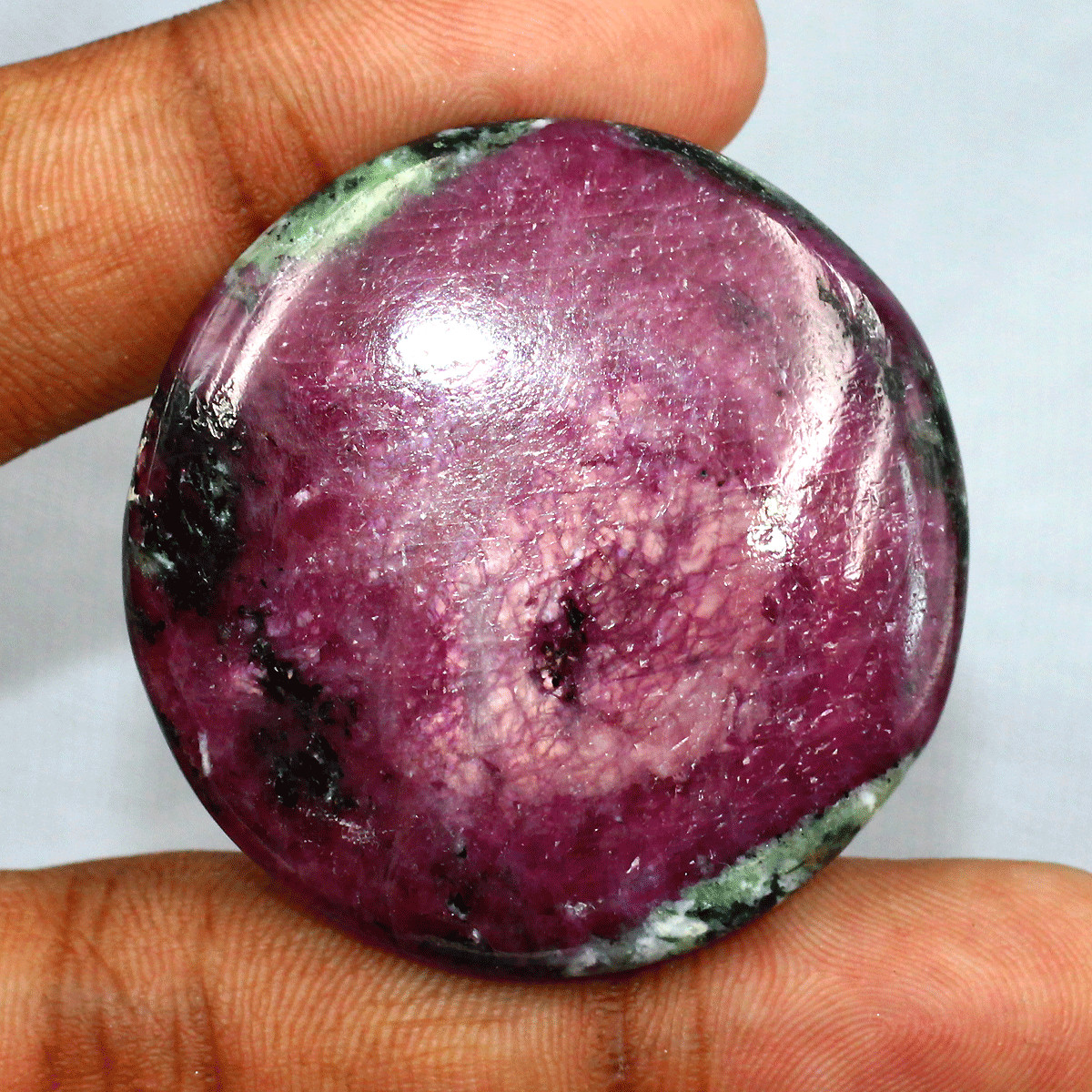 28.81g Natural Flashy Ruby Zoisite Collectible Crystal Coin Palmstone Specimen