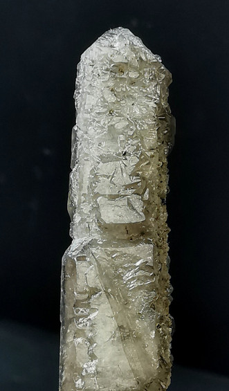 Smoky Elestial Quartz Crystal Point with Etching and Regrowth Inner Mongolia