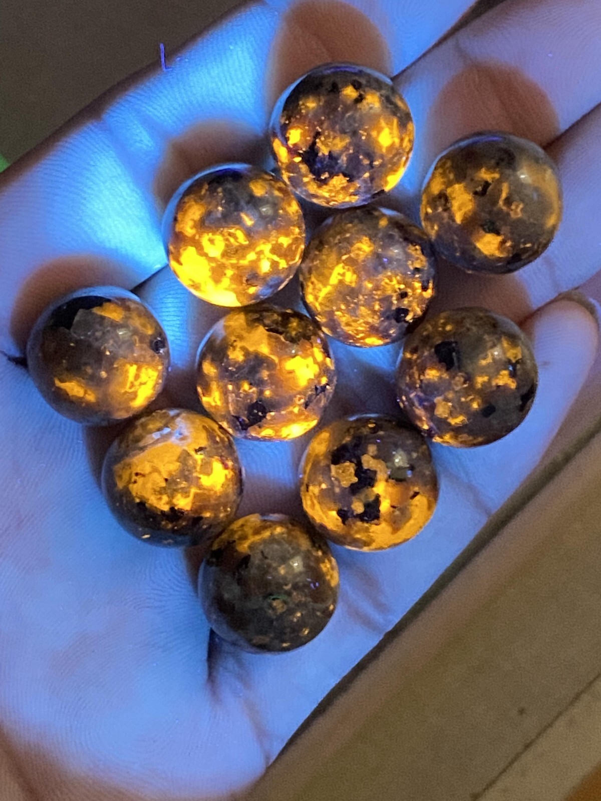 10pcs Natural Yooperite Ball Quartz Crystal Sphere 15mm+ Polishing Healing