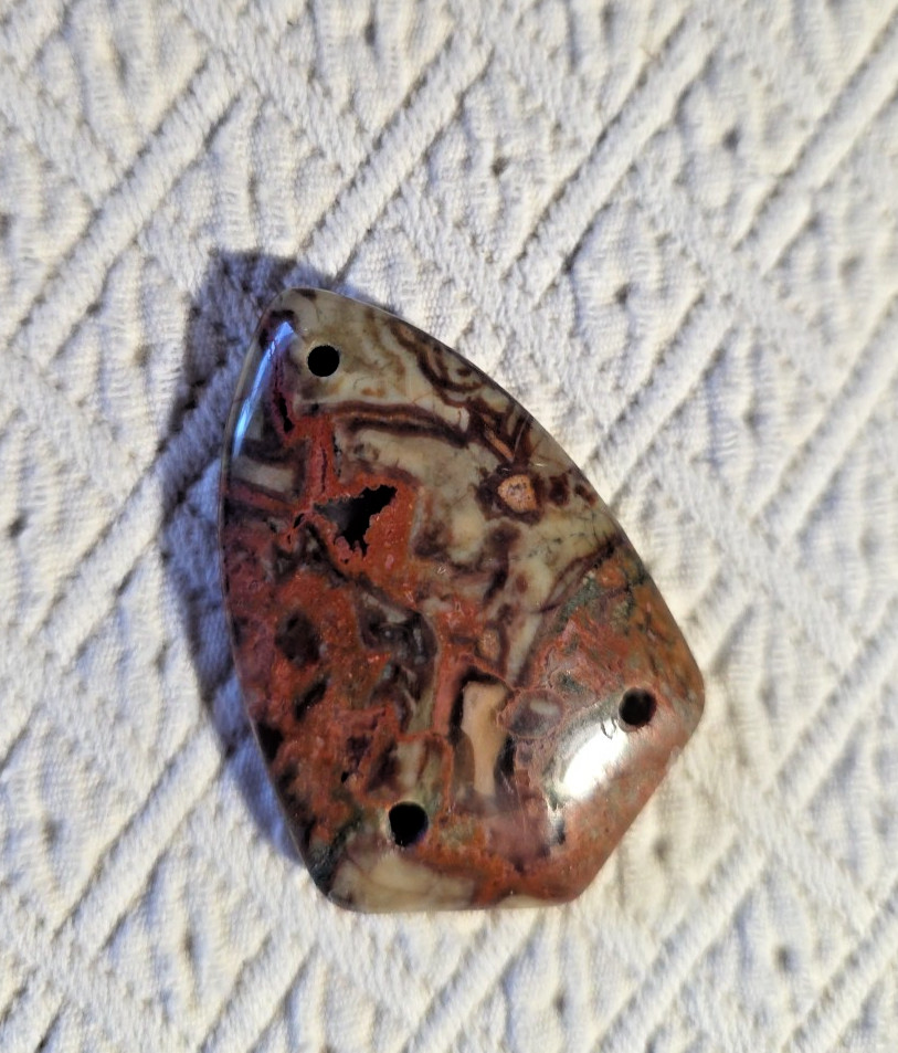 Polished Rock Stone With Small Holes to make Jewelry Set Of 15