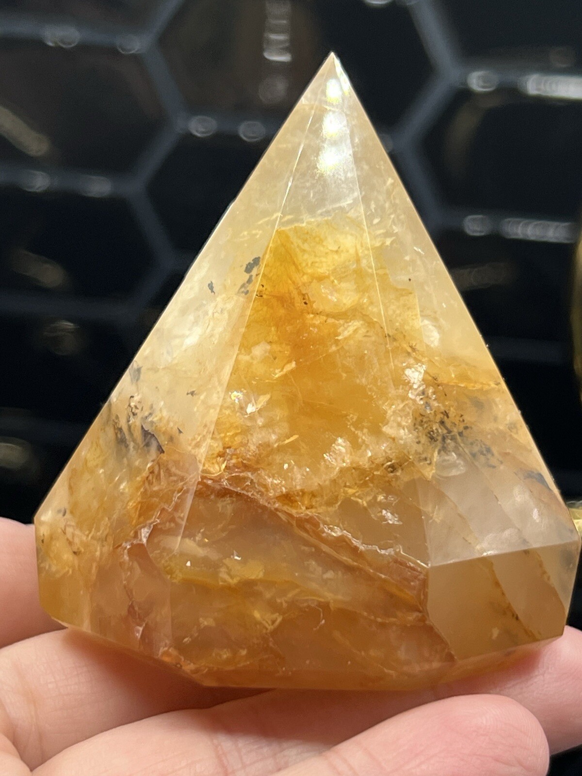 Golden Healer Amazing Diamond Pyramids Some dendrite Free ship & Gift