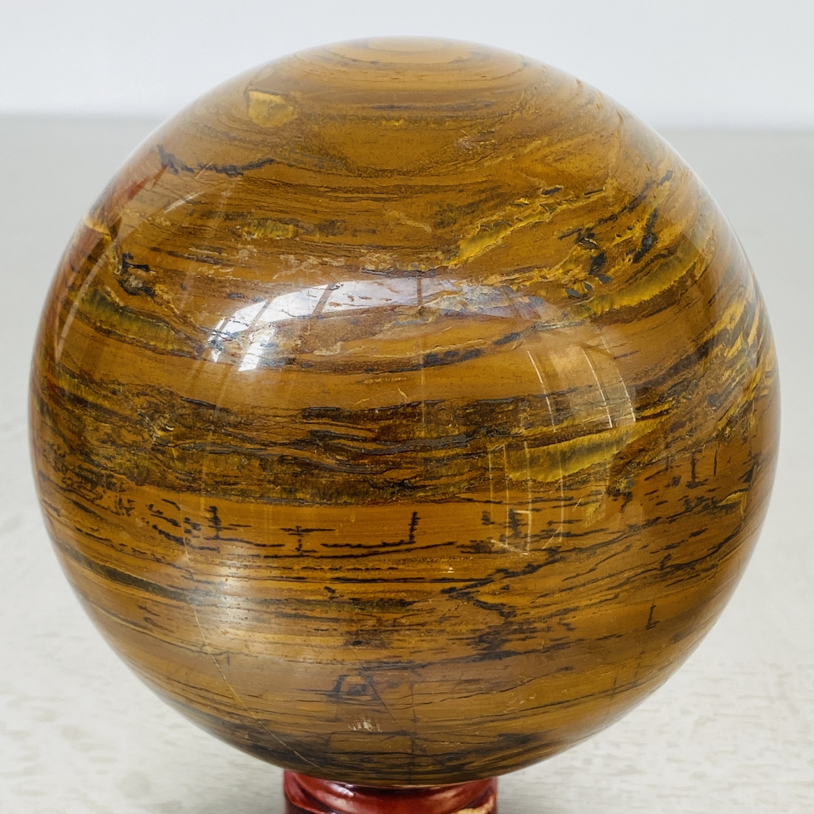 Natural Tiger Eye stone ball quartz crystal ball Reiki healing 1960G
