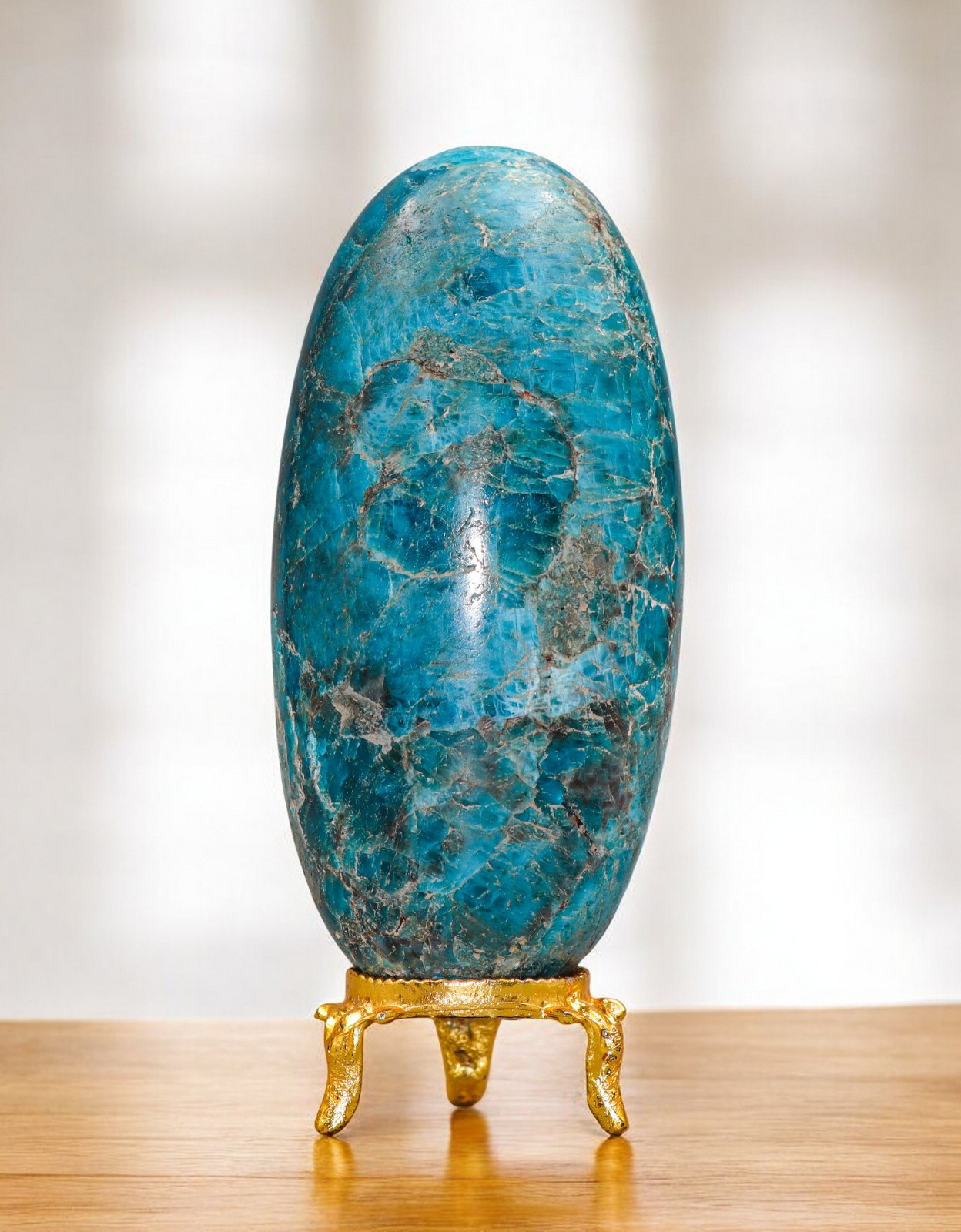 100MM Blue Apatite Brilliant Crystal Mineral Specimen Crystal Decor Stone Lingam