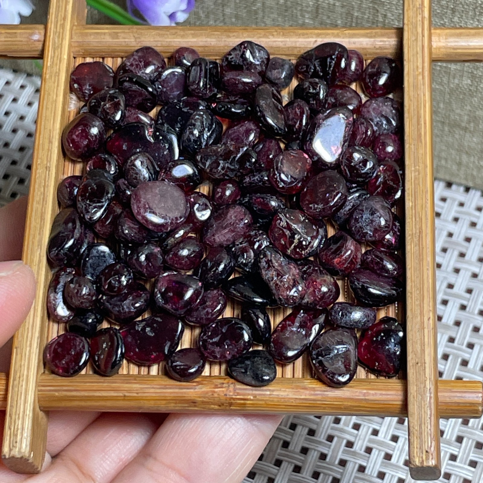 45 grams Red Garnet stone Rough Polished Stone Mineral crystal Specimen new c845