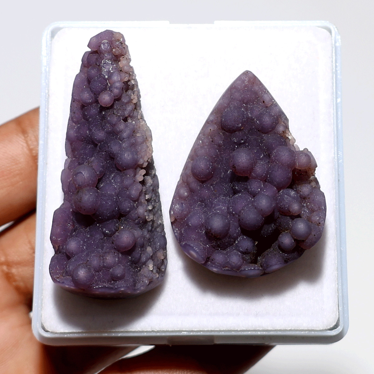Dreamwork & Intuition— 2 PC Mystic Grape Agate Drusy Crystals— Rare Bubble Pair