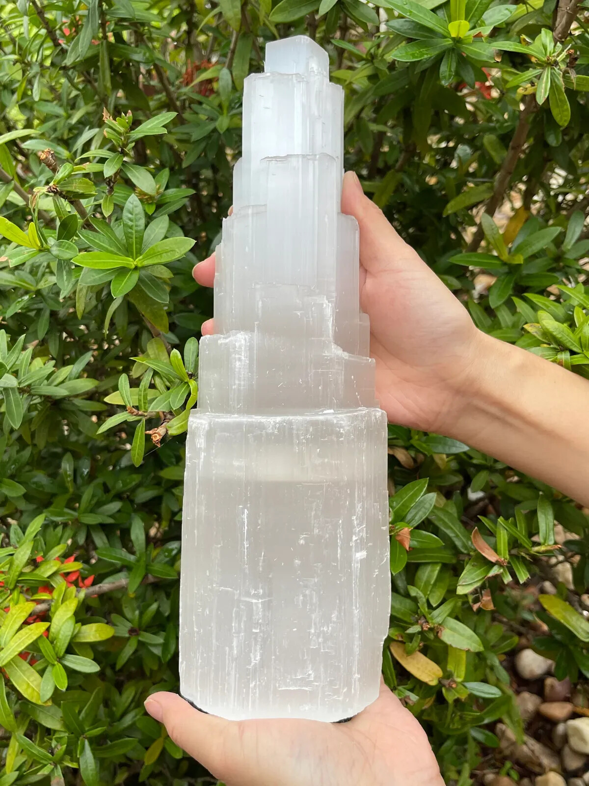 Selenite Skyscraper Lamp, 6″, 8″, 10″, 12″, 16″ Tall Selenite Tower Lamps