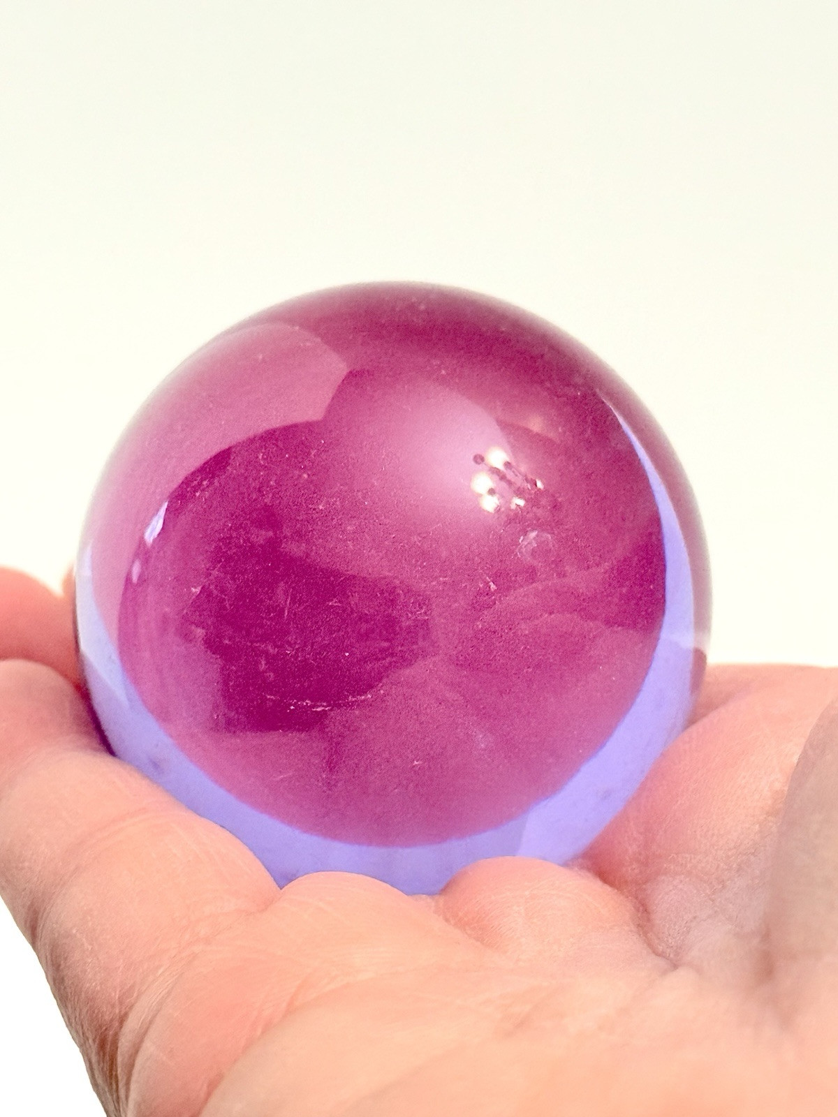 Natural Purple 2.5″ Sphere Crystal Ball With Brass Holder Stand