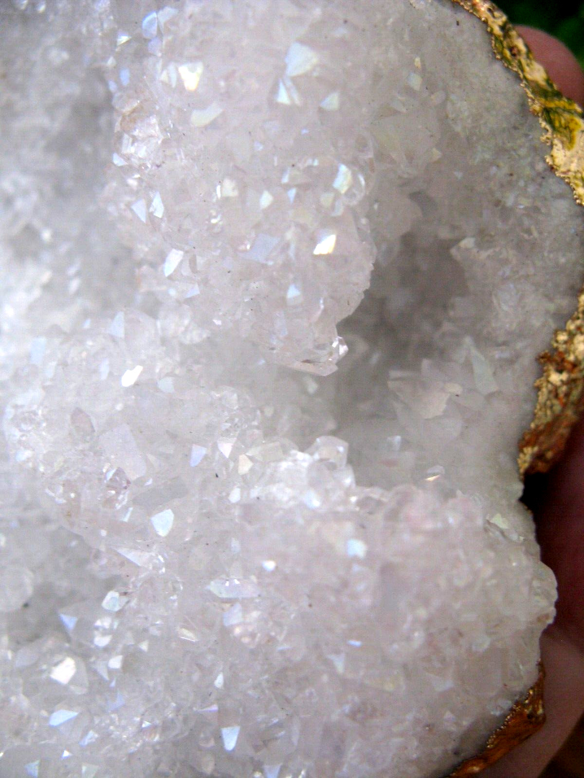 New XXL Angel Aura Natural Quartz Crystal Druzy Geode Christmas Ornament
