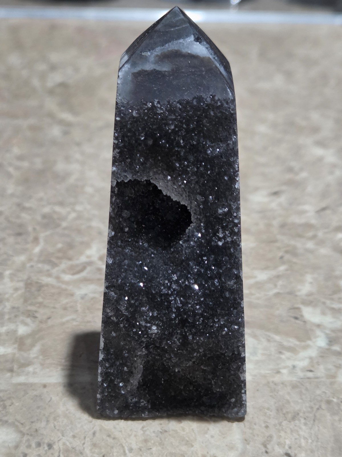 Crystal Druzy Black Sphalerite Tower Point