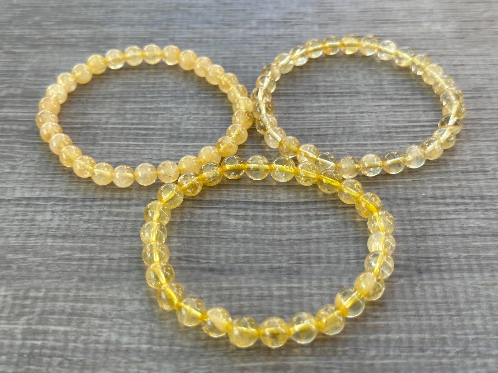 Grade A++ Citrine Crystal Bead Bracelet 6-7mm, Citrine Crystal Gemstone Bracelet