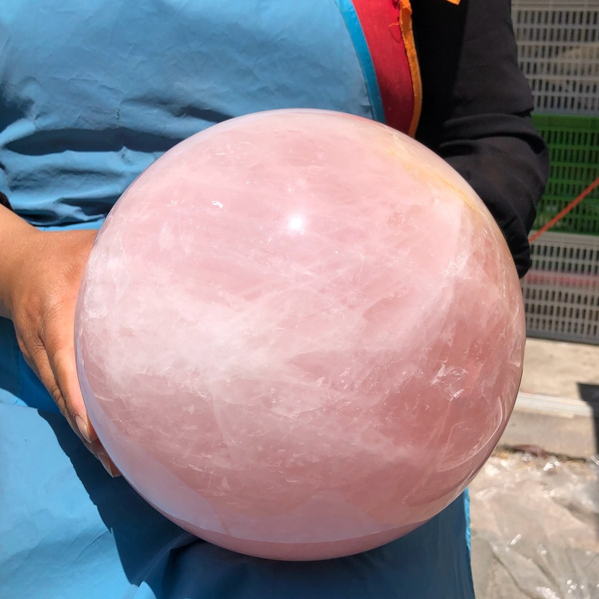 23.62LB Natura crystal Rose Quartz Sphere for Heart Chakra Balances Energy